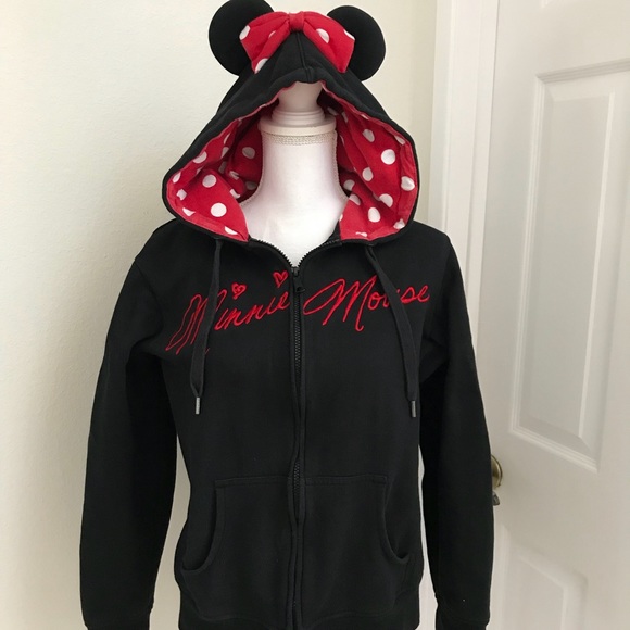 Disney Tops - Disney Parks Embroidered Minnie Mouse Front Zip